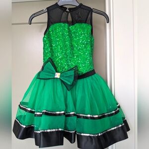 "Feeling Lucky" Girls' Kelly Green Dance Costume